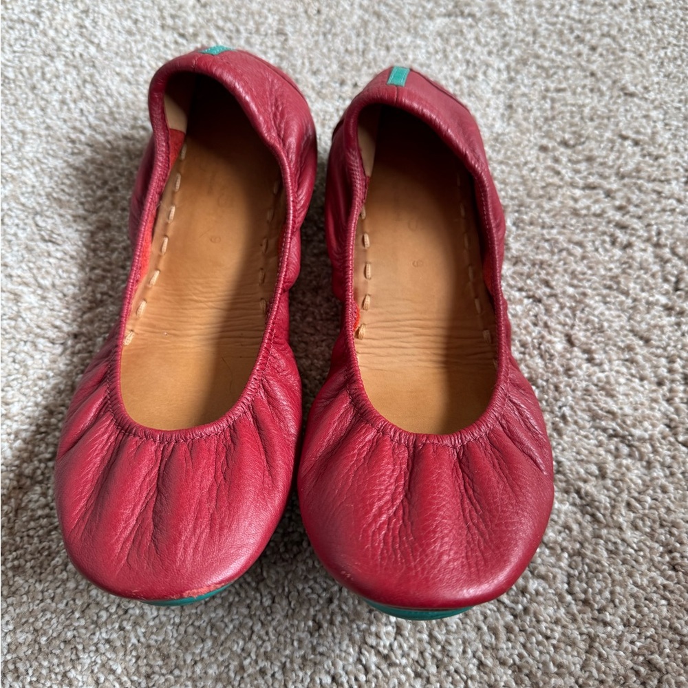 Tieks Red Leather Flats